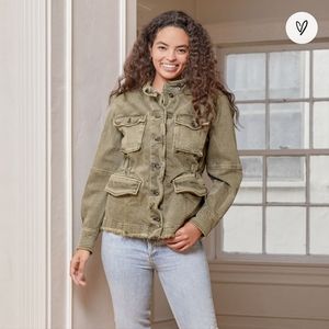 Free People Olive shirt jacket